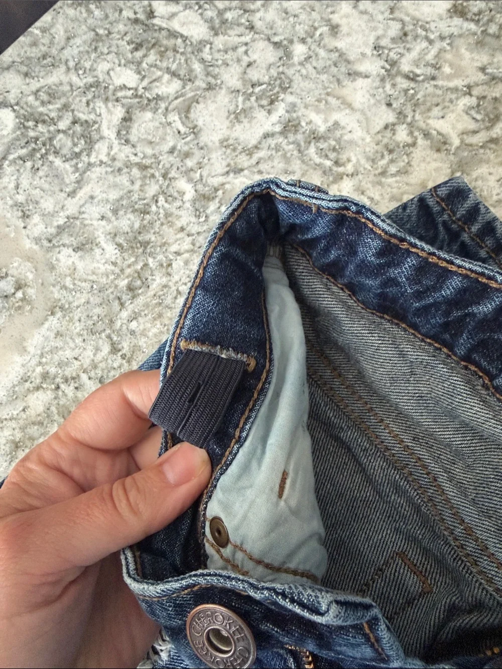 Boys size 10 Cherokee Distressed Blue Denim Jeans - Picture 4 of 7